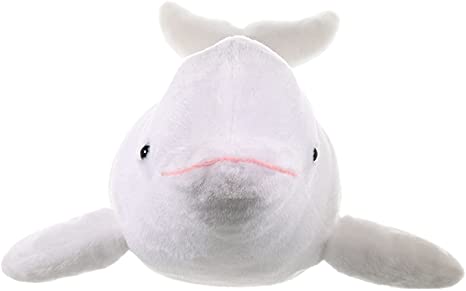 Wild Republic Beluga Whale Plush, Stuffed Animal, Plush Toy, Gifts for Kids, Cuddlekins, 21 inches , White